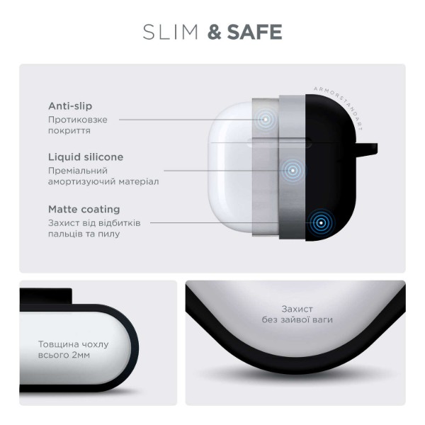 Фото - Чохол для навушників Armorstandart Hang Case for Apple AirPods 4 Black (ARM81277)