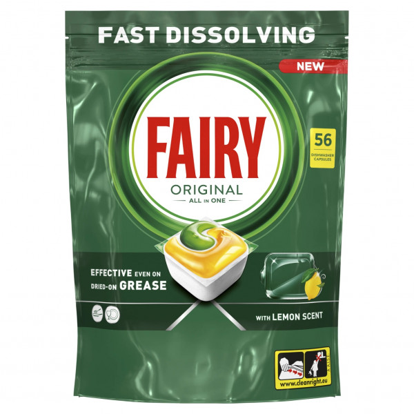 Фото - Таблетка для посудомийної машини Fairy Original All In One Лимон 56 шт
