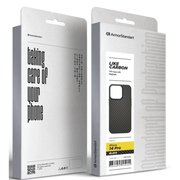Фото - Чехол для смартфона Armorstandart LikeCarbon MagCase for Apple iPhone 14 Pro Black (ARM66365)