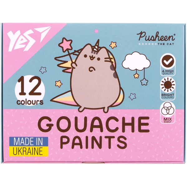 Фото - Краски YES Pusheen 12 цв.. 20 мл (230402) Фото - Краски YES Pusheen 12 цв.. 20 мл (230402)