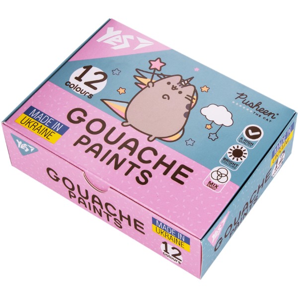 Фото - Краски YES Pusheen 12 цв.. 20 мл (230402)