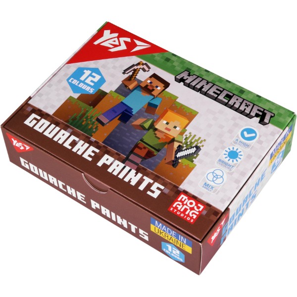 Фото - Краски YES Minecraft 12 цв.. 20 мл (230407)