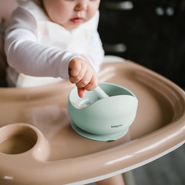 Фото - Тарілка для малюка BabyOno з присоскою Зелений (1481/03)