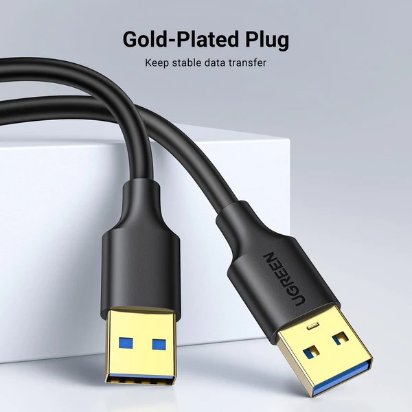 Фото - Кабель USB type A - USB type A UGREEN US128 USB-A 3.0 Male to Male 1m Black (10370)