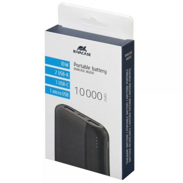 Фото - Батарея мобільна RIVACASE RIVAPOWER 10000 mA Black (VA2031)