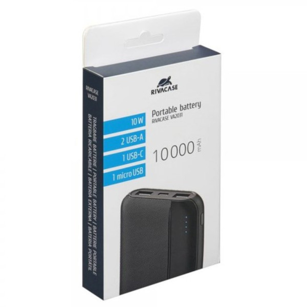 Фото - Батарея мобільна RIVACASE RIVAPOWER 10000 mA Black (VA2031)