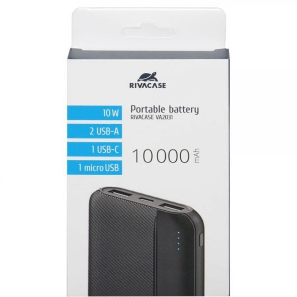 Фото - Батарея мобільна RIVACASE RIVAPOWER 10000 mA Black (VA2031)