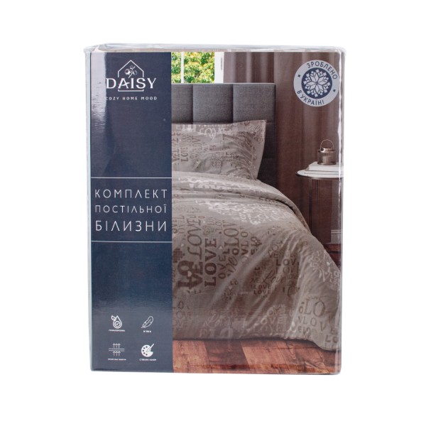 Фото - Комплект постельного белья DAISY Love Taupe 145x215, 1 нав. (4820190499448)