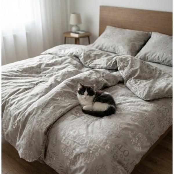 Фото - Комплект постільної білизни DAISY Love Taupe 175x215 (4820190499660)
