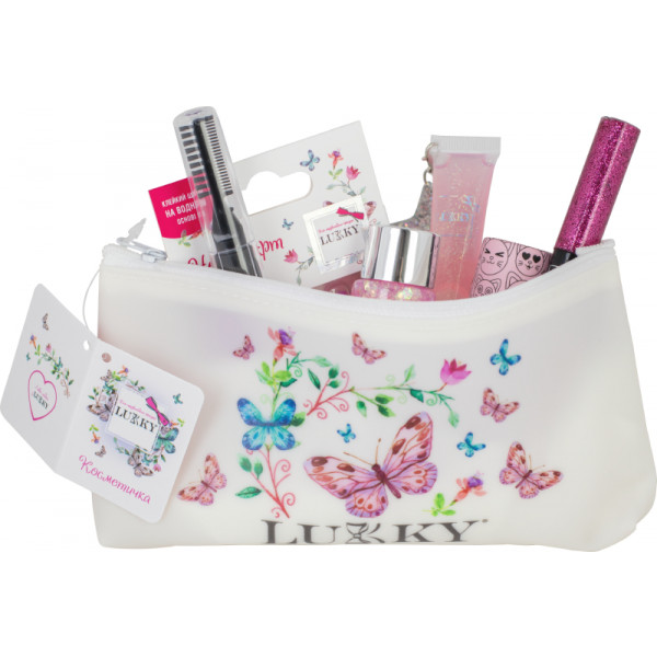 Фото - Косметичка дитяча Lukky на блискавці, матова біла, 20х10 см (T18079)
