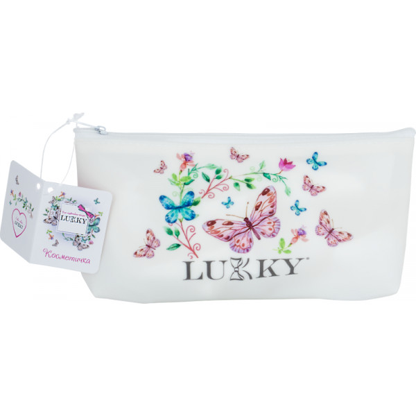 Фото - Косметичка дитяча Lukky на блискавці, матова біла, 20х10 см (T18079)