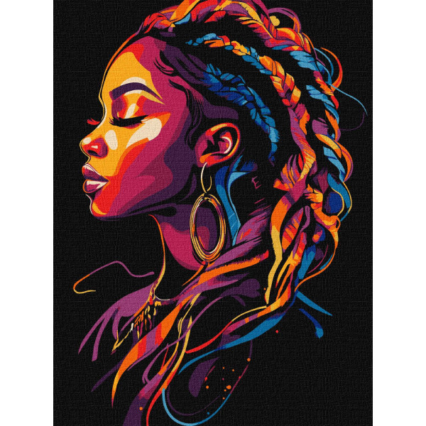 Фото - Картина за номерами Ideyka Яскраві коси з фарбами металік extra ©art_selena_ua 30х40 см (KHO8494)