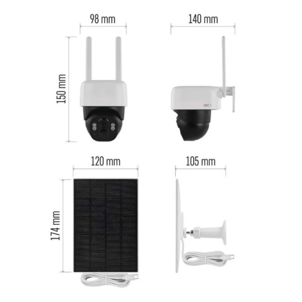 Фото - IP-камера EMOS H4067 GoSmart зовнішня з Wi-Fi, живлення Li-ion 9200 mAh сонячна панель