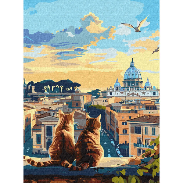Фото - Картина за номерами Ideyka Котики у Римі 30х40 см (KHO6606)