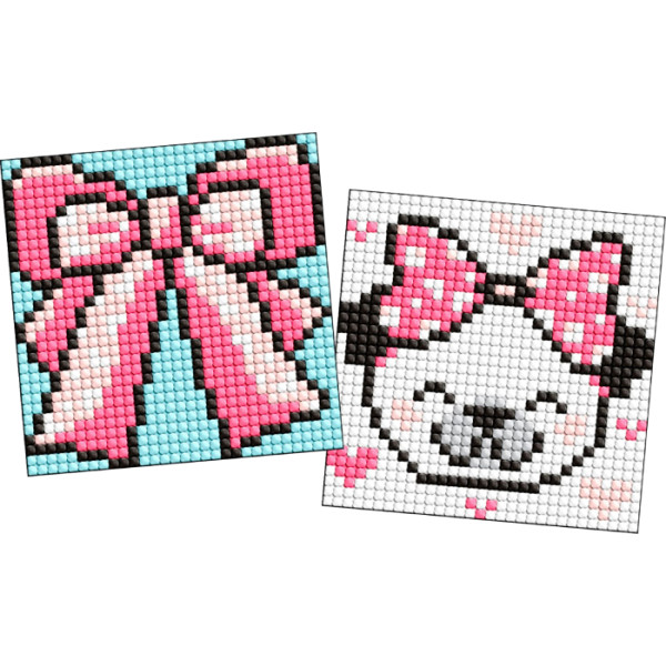 Фото - Набір для виготовлення декору Ideyka з алмазною мозаїкою на магнітній основі для дітей Бантик 9x9 см (AMS1055)