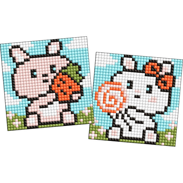 Фото - Набір для виготовлення декору Ideyka з алмазною мозаїкою на магнітній основі для дітей Милі зайченята 9x9 см (AMS1093) Фото - Набір для виготовлення декору Ideyka з алмазною мозаїкою на магнітній основі для дітей Милі зайченята 9x9 см (AMS1093)