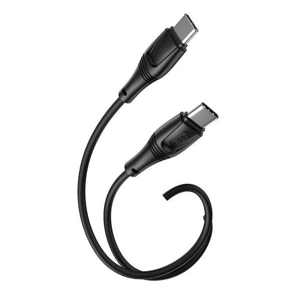 Фото - Кабель XO NBQ239B Zeus Series High Elastic Type-C to TYPE-C 60W 1 m (NBQ239B_Black)