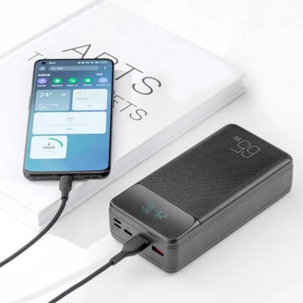 Фото - Батарея мобильная XO 30000 mAh PD65W for laptop Black (PR201)