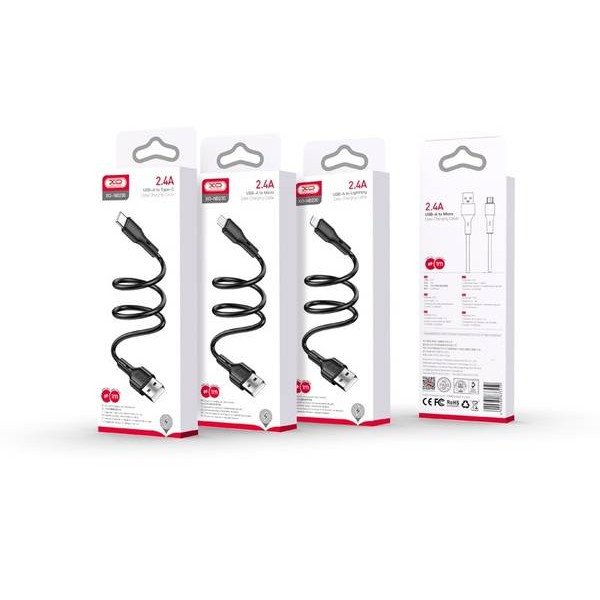 Фото - Кабель синхронізації даних XO NB230 Rock Series USB-A to Type-C 1 m (Чорний)