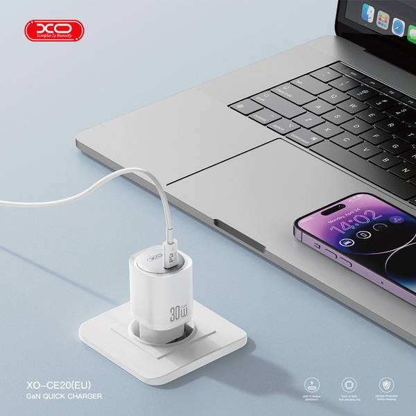 Фото - Мережевий зарядний пристрій XO CE20 - 33W Single port USB-C PD30W/PPS33W (CE20_White)
