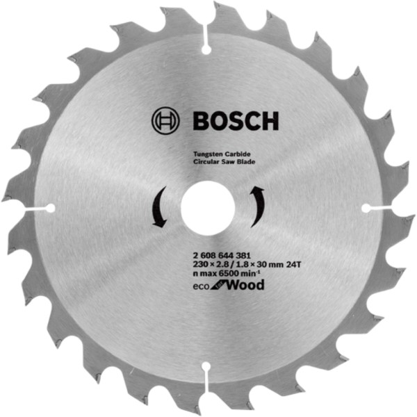 Фото - Круг відрізний по дереву Bosch Eco for Wood 230x30-24T (2.608.644.381)
