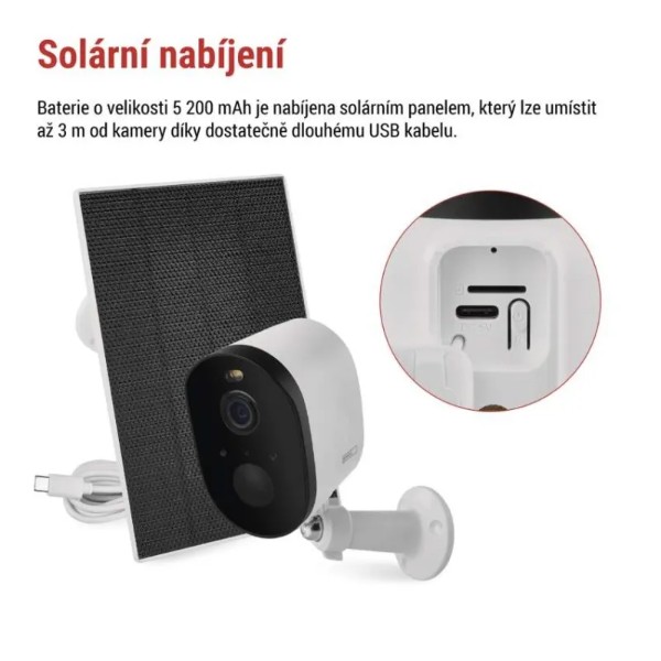 Фото - IP-камера EMOS H4073 GoSmart зовнішня з Wi-Fi, живлення Li-ion 5200 mAh сонячна панель