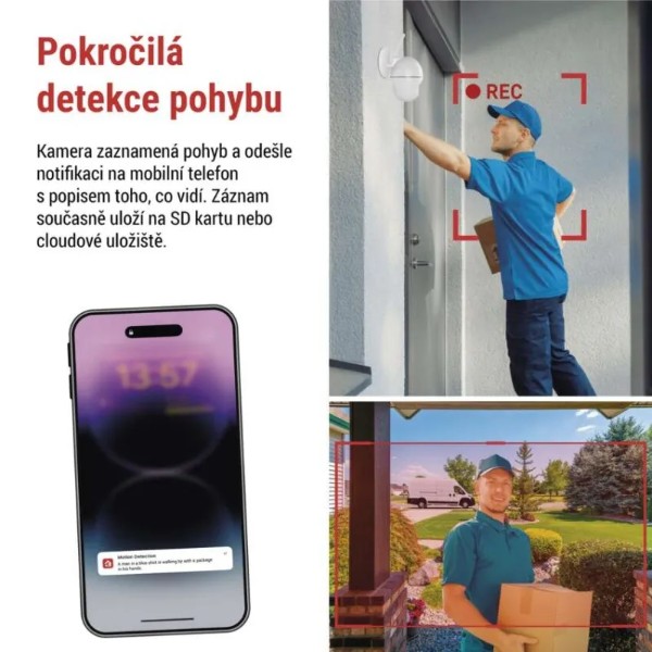 Фото - IP-камера EMOS H4073 GoSmart зовнішня з Wi-Fi, живлення Li-ion 5200 mAh сонячна панель