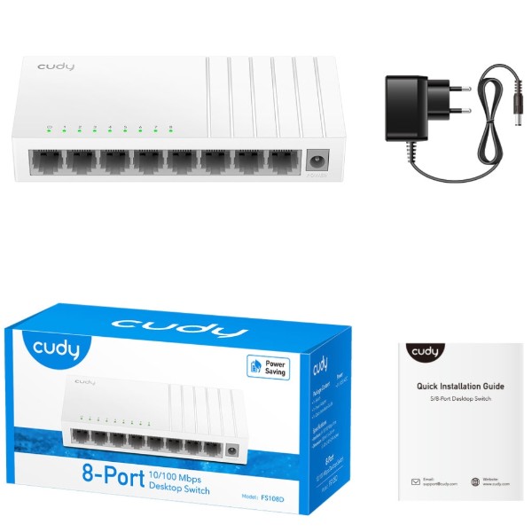 Фото - Коммутатор локальної мережі (Switch) Cudy FS108D