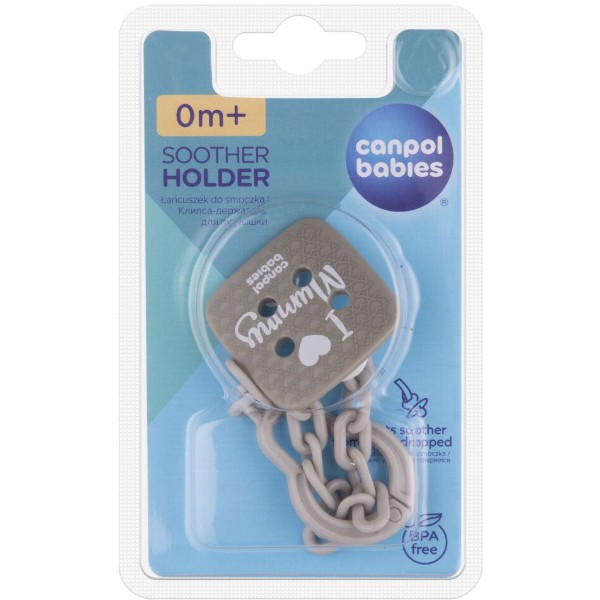 Фото - Тримач пустушок Canpol babies I Love Mummy-сірий (2/434_grey)