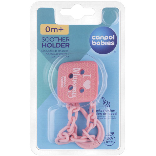 Фото - Тримач пустушок Canpol babies I Love Mummy-рожевий (2/434_pin)