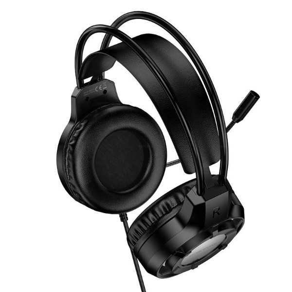 Фото - Гарнітура дротова ігрова BOROFONE BO112 Wave gaming headphones Black (6941991124648)