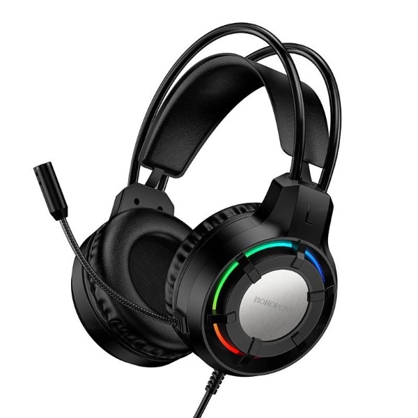 Фото - Гарнітура дротова ігрова BOROFONE BO112 Wave gaming headphones Black (6941991124648)