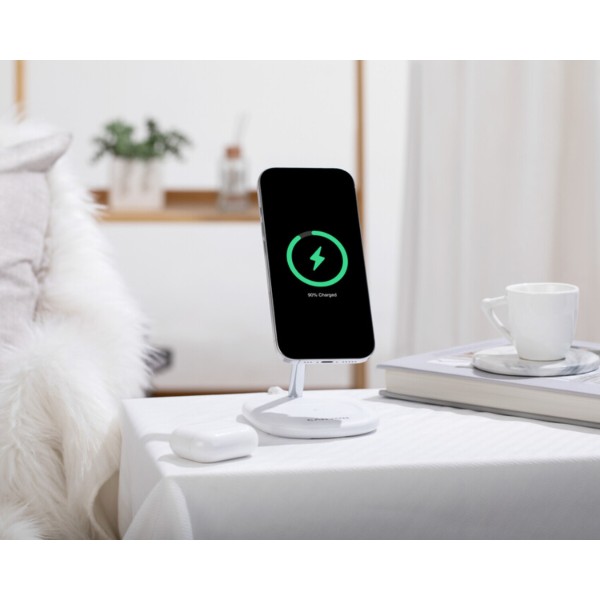 Фото - Беспроводное зарядное устройство Canyon WCS-205 15W Qi2 2in1 White (CNS-WCS205W)