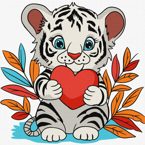 Фото - Картина за номерами Ideyka Чудове тигреня 25х25 см (KHO6259) Фото - Картина за номерами Ideyka Чудове тигреня 25х25 см (KHO6259)