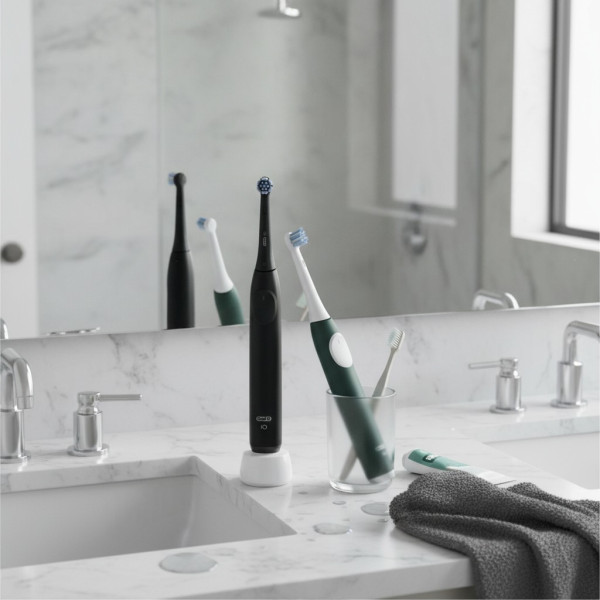 Фото - Зубна щітка електрична Oral-B Braun iO 2 iOS2d.2ZZ9.0 типу 3770 Ультрачорна та Лісово-Зелена (набір)