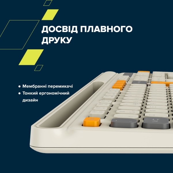 Фото - Клавиатура беспроводная Canyon HKB-W03 Beige (CNS-HKBW03BG)