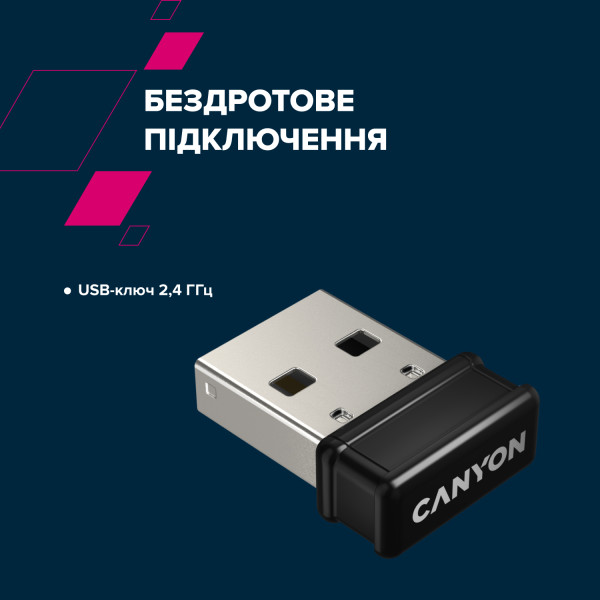 Фото - Клавіатура бездротова Canyon HKB-W03 Grey (CNS-HKBW03DG)