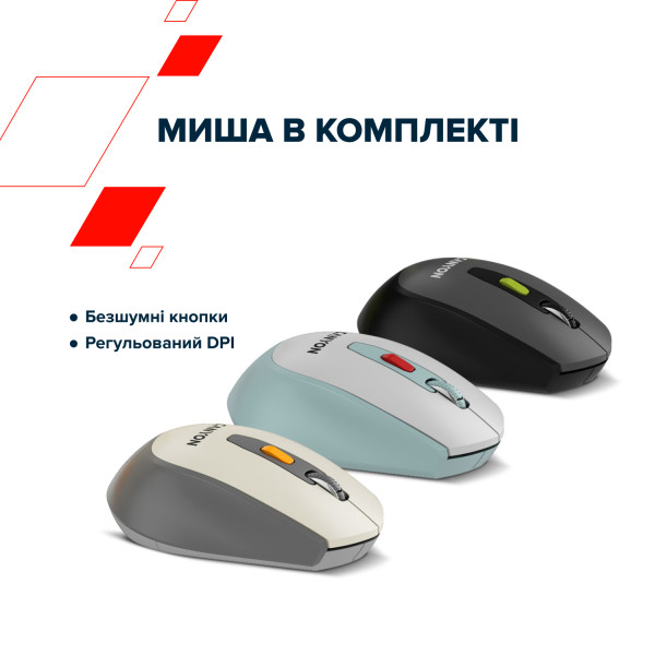 Фото - Клавіатура + миша бездротова Canyon HSET-W5 Black (CNS-HSETW5BK)