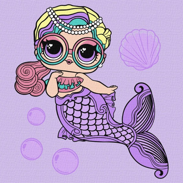 Фото - Картина за номерами Ideyka для дітей L.O.L. Surprise! Mermaids Miss Sea 40х40 см (KHO6263)