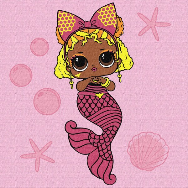 Фото - Картина по номерам Ideyka для детей L.O.L. Surprise! Mermaids Queen Bee 40х40 см (KHO6265)
