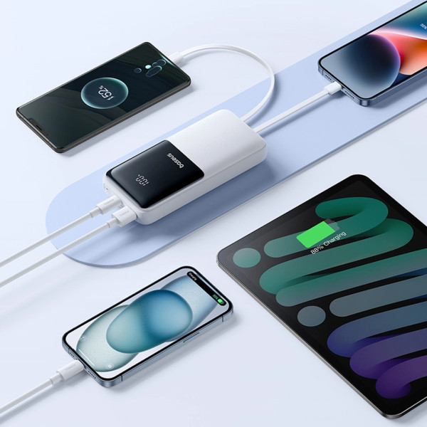 Фото - Батарея мобільна Baseus 20000mAh Lipow 22,5W PD,QC USB-A,MicroUSB,USB-C In/Out, Built-In Lightning/USB-C cable (P10079102213-00)