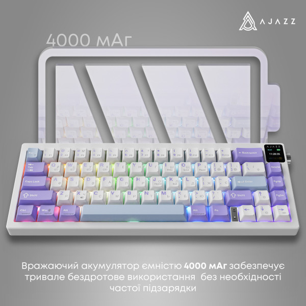 Фото - Клавіатура бездротова ігрова Ajazz AK650 Flying Fish Switch (AK650-FF-PWB)