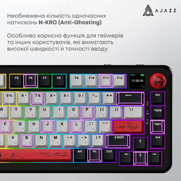 Фото - Клавіатура бездротова ігрова Ajazz AK820 MAX Avocado Switch (AK820MAX-AS-BG)