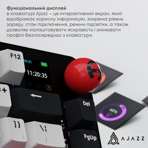 Фото - Клавіатура бездротова ігрова Ajazz AK820 MAX Avocado Switch (AK820MAX-AS-BG)