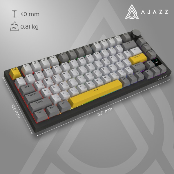 Фото - Клавиатура беспроводная игровая Ajazz AK820 Pro Flying Fish Switch (AK820PRO-FF-BGY)