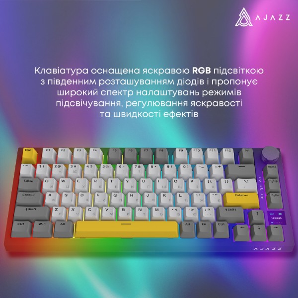 Фото - Клавиатура беспроводная игровая Ajazz AK820 Pro Flying Fish Switch (AK820PRO-FF-BGY)
