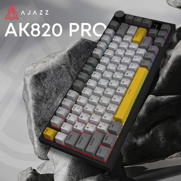 Фото - Клавиатура беспроводная игровая Ajazz AK820 Pro Flying Fish Switch (AK820PRO-FF-BGY)