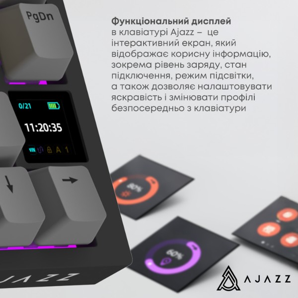 Фото - Клавиатура беспроводная игровая Ajazz AK820 Pro Flying Fish Switch (AK820PRO-FF-BGY)