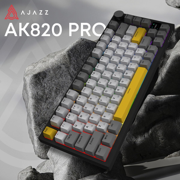 Фото - Клавіатура бездротова ігрова Ajazz AK820 Pro Gift Switch (AK820PRO-G-BGY)