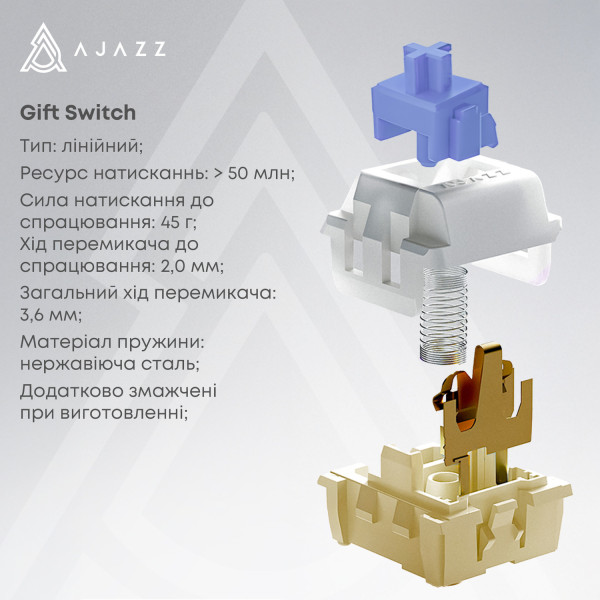Фото - Клавіатура бездротова ігрова Ajazz AK820 Pro Gift Switch (AK820PRO-G-PWB)